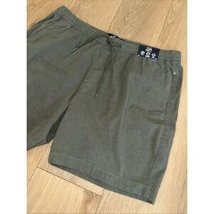 Hollister Men's Jogger Shorts Drawstring‎ Khaki Green XXL 7" Inseam NEW
